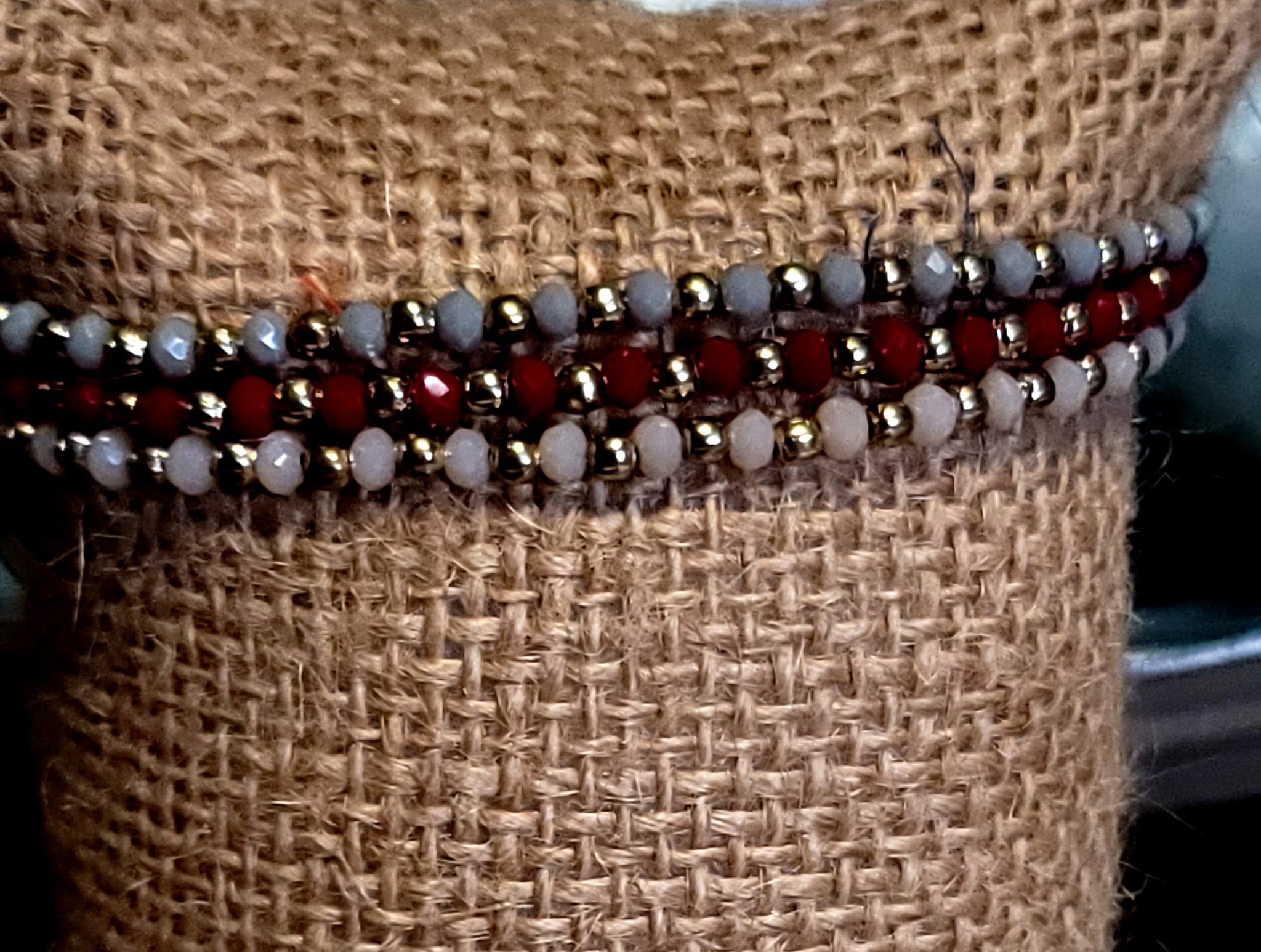 Sachi bracelet with three layers of crystal beads