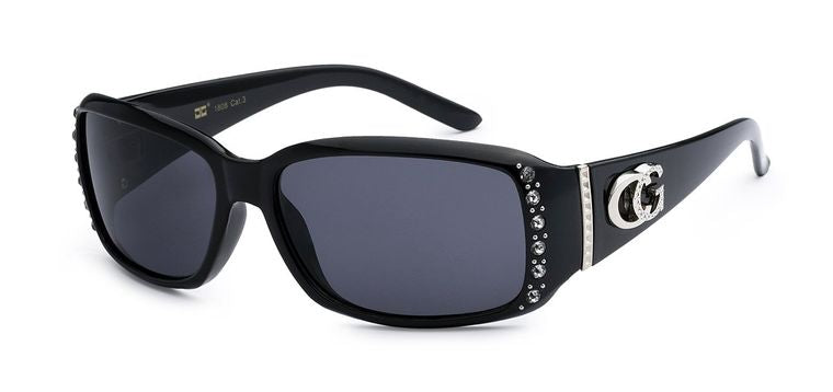 CG Eyewear Medium Rectangle Shape Rhinestone Sunglasses